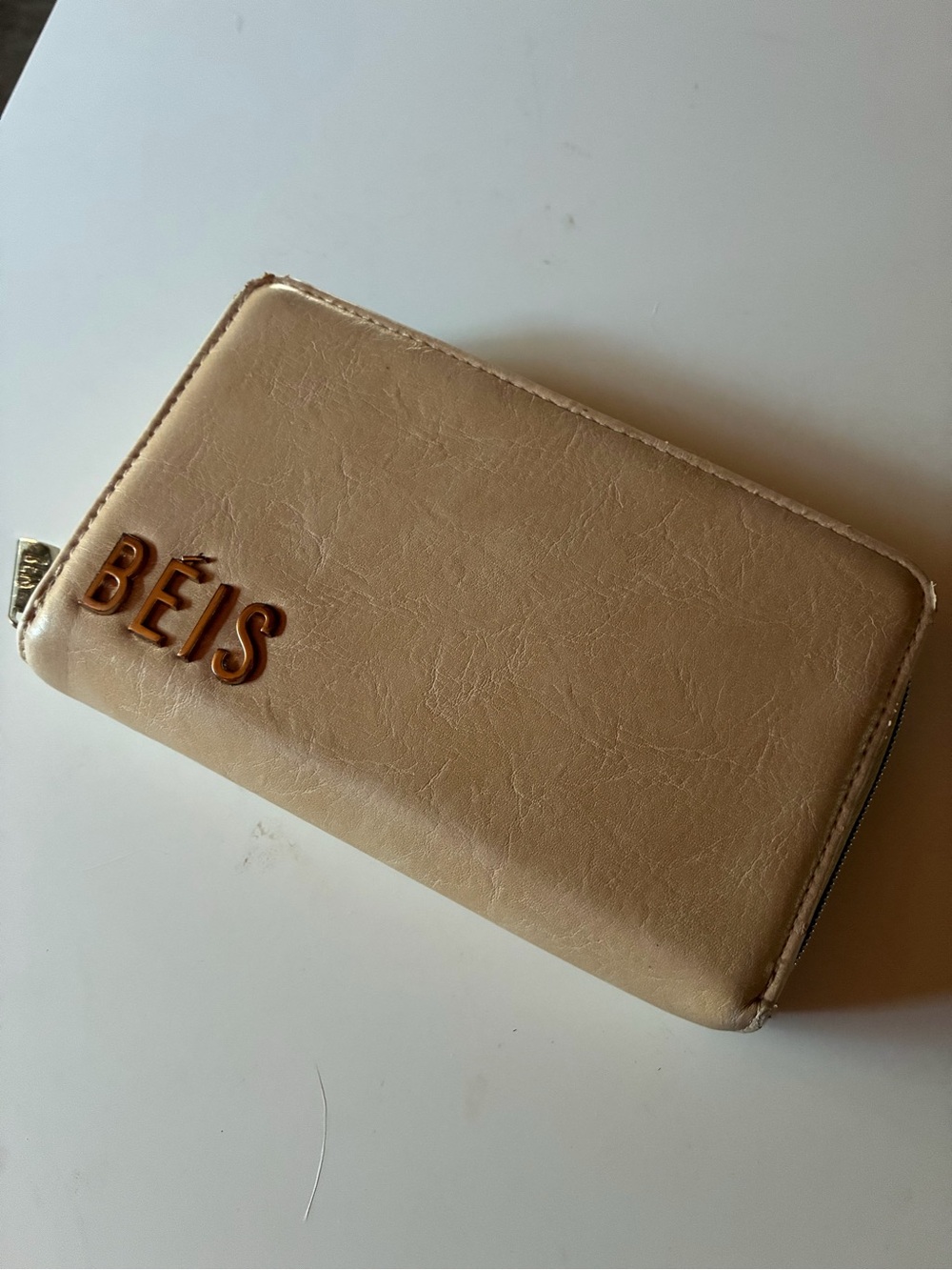 BÉIS Zip Wallet in Light Beige - Picture 1 of 4